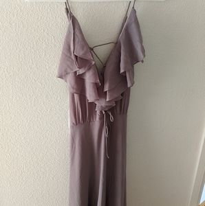 Lulu's purple maxi lace up dress NWT